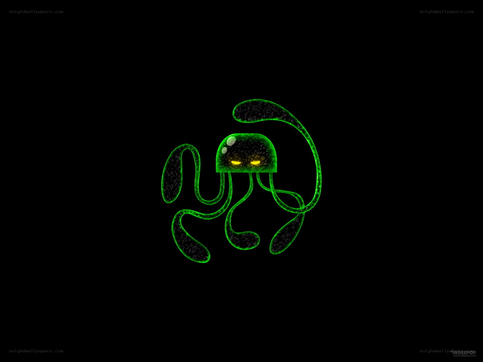 glowing green jellyfish