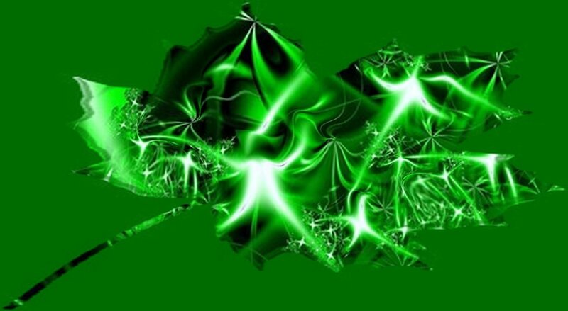 Glowing Green Leaf — Energetic