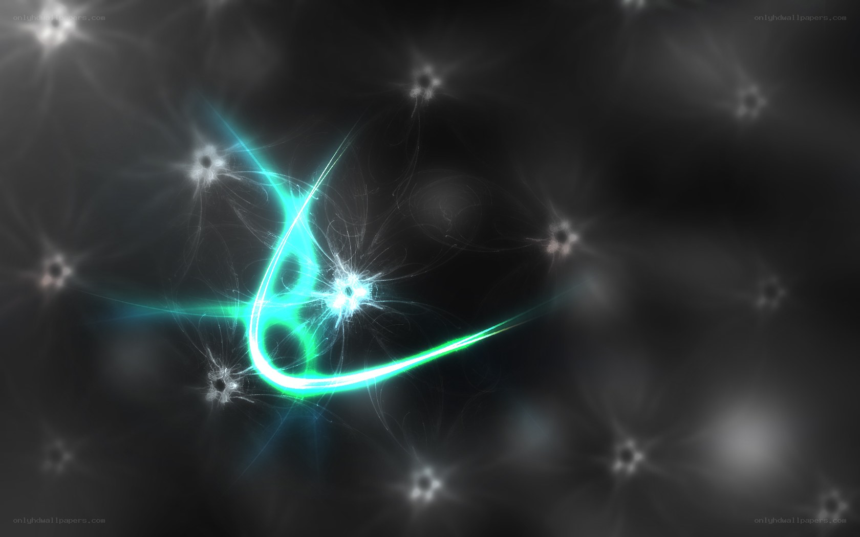 glowing green light trail