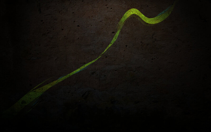 glowing green line on dark wall