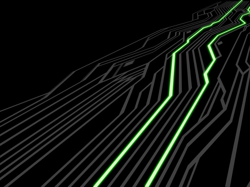 Glowing Green Lines — Black