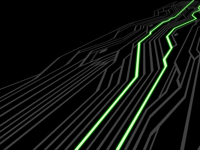 Glowing Green Lines