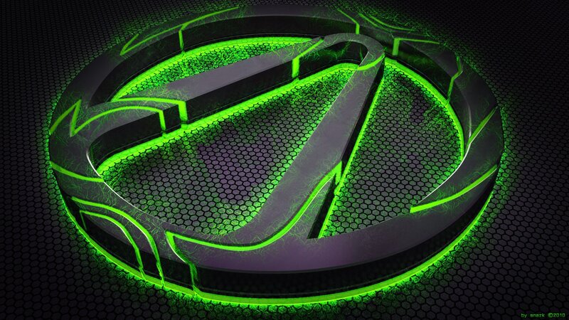 Glowing Green Logo — Dark, Digital Art