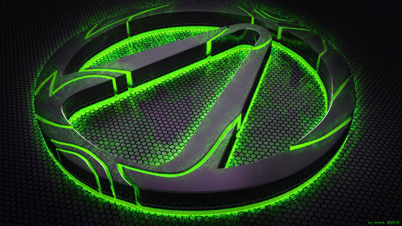 glowing green logo design
