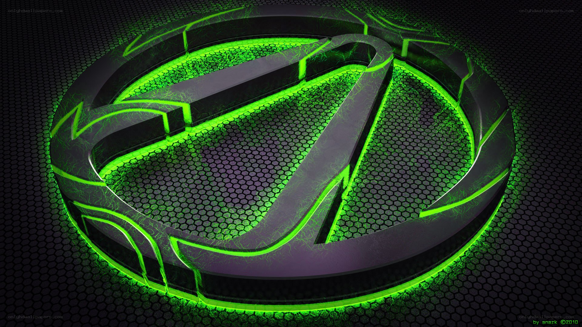 glowing green logo design