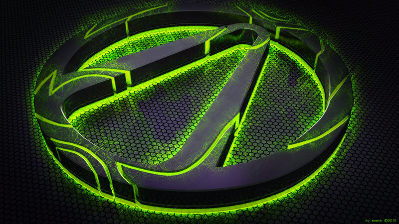 glowing green logo design