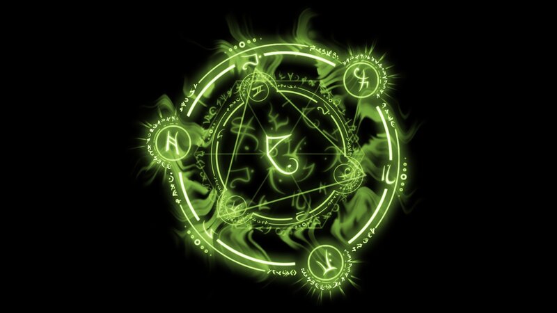 glowing green magical circle