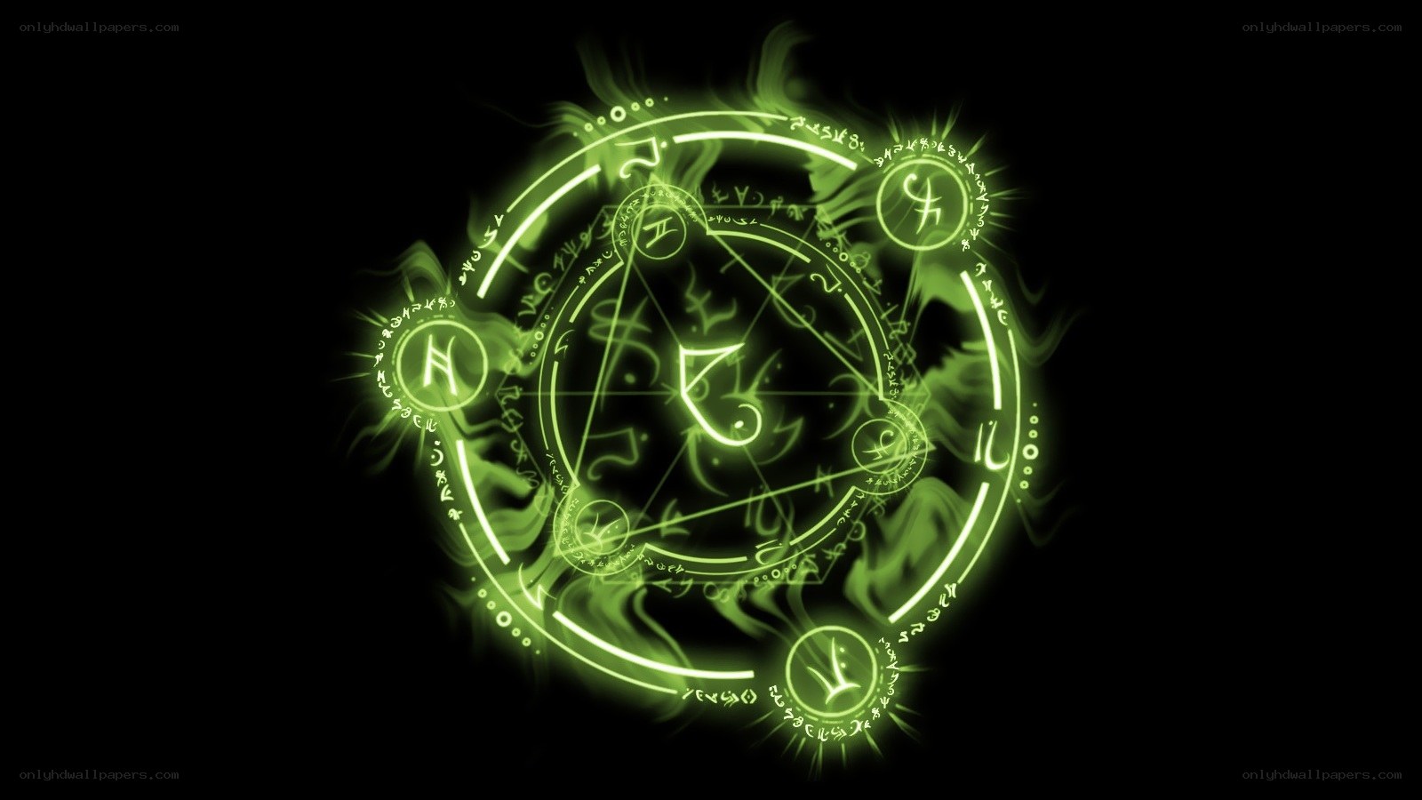 glowing green magical circle