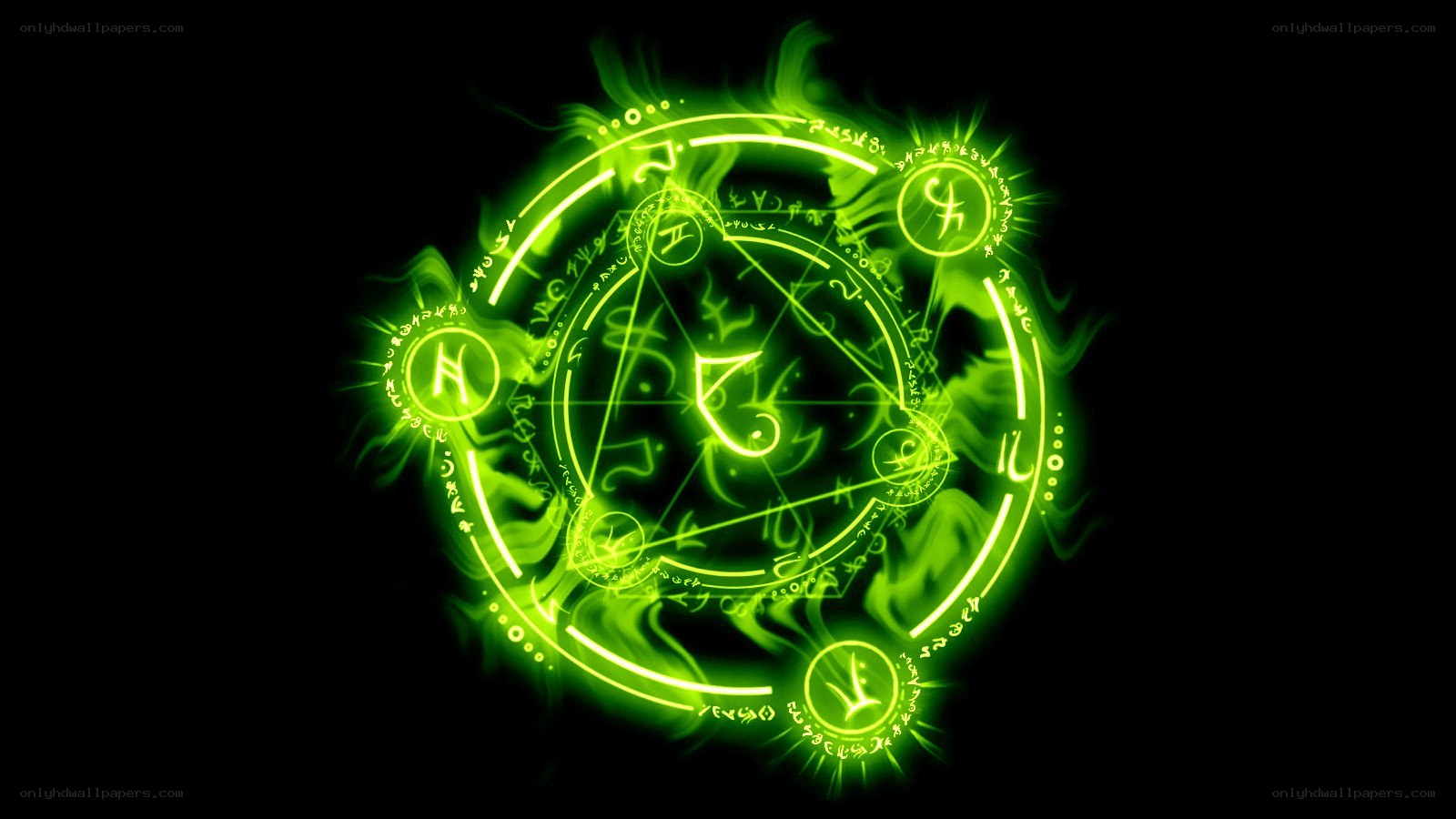 glowing green magical circle