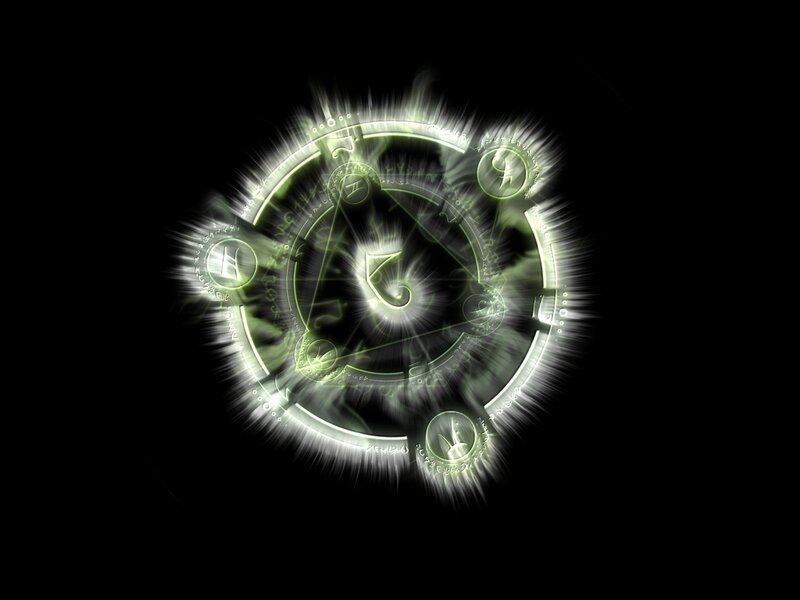 glowing green magical circle