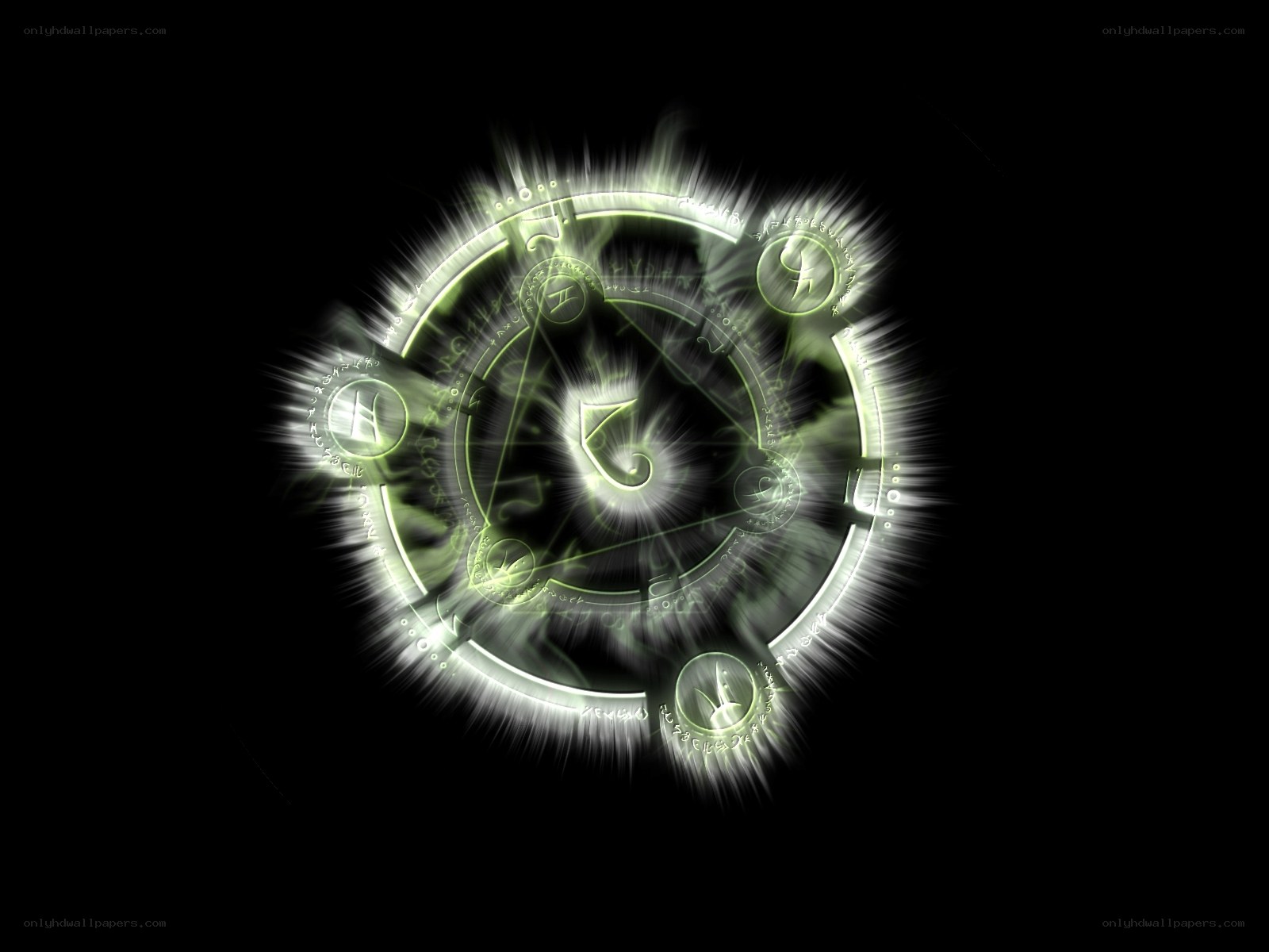 glowing green magical circle