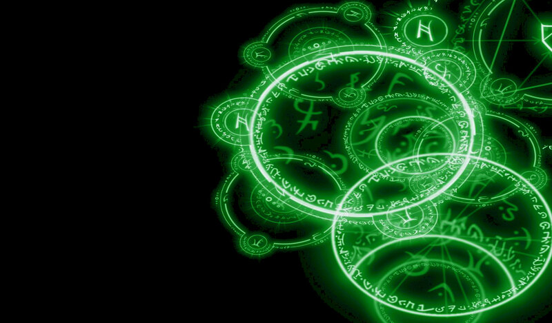 Glowing Green Magical Circles — Mysterious