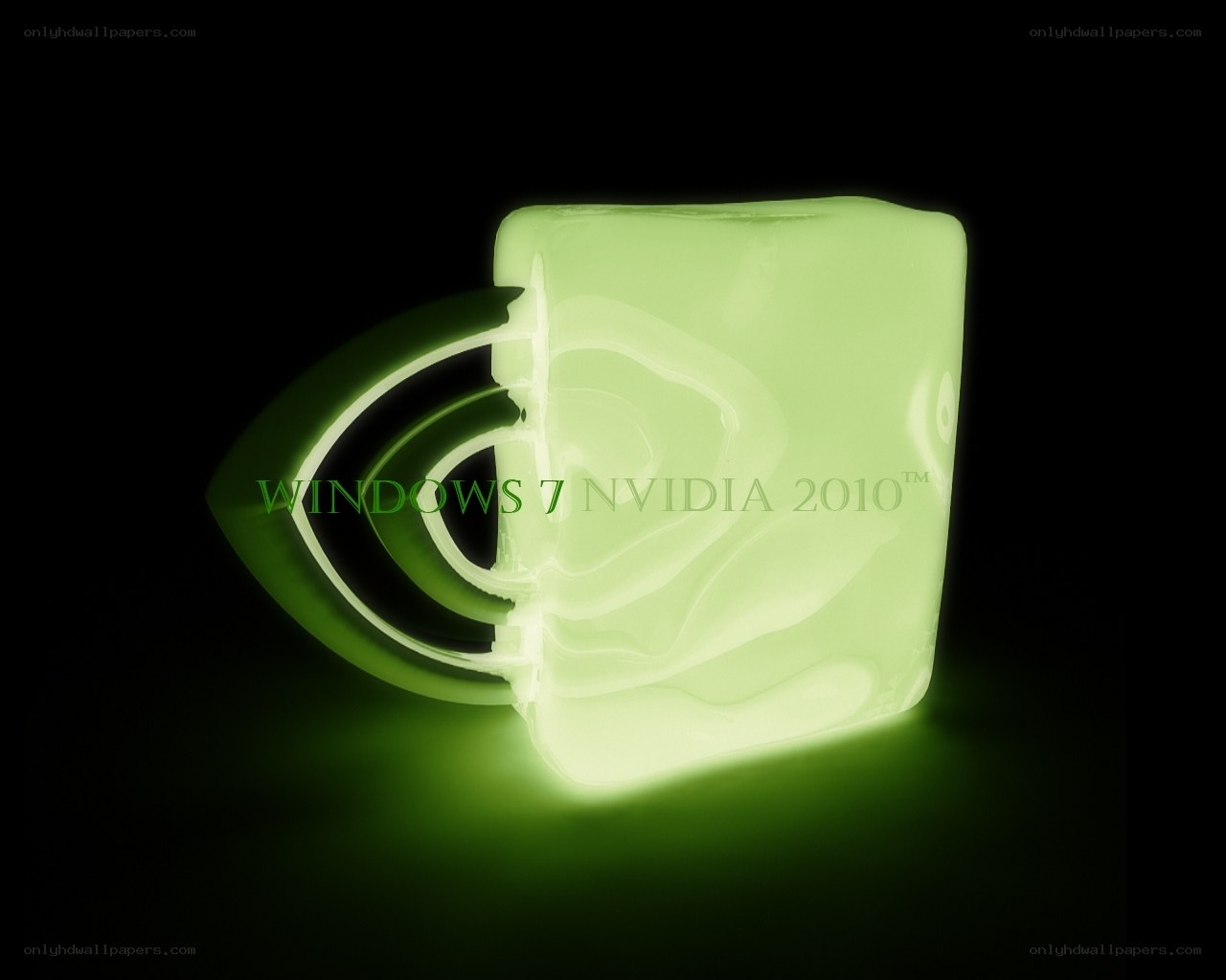 glowing green mug