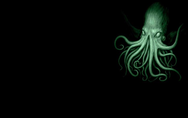glowing green octopus creature