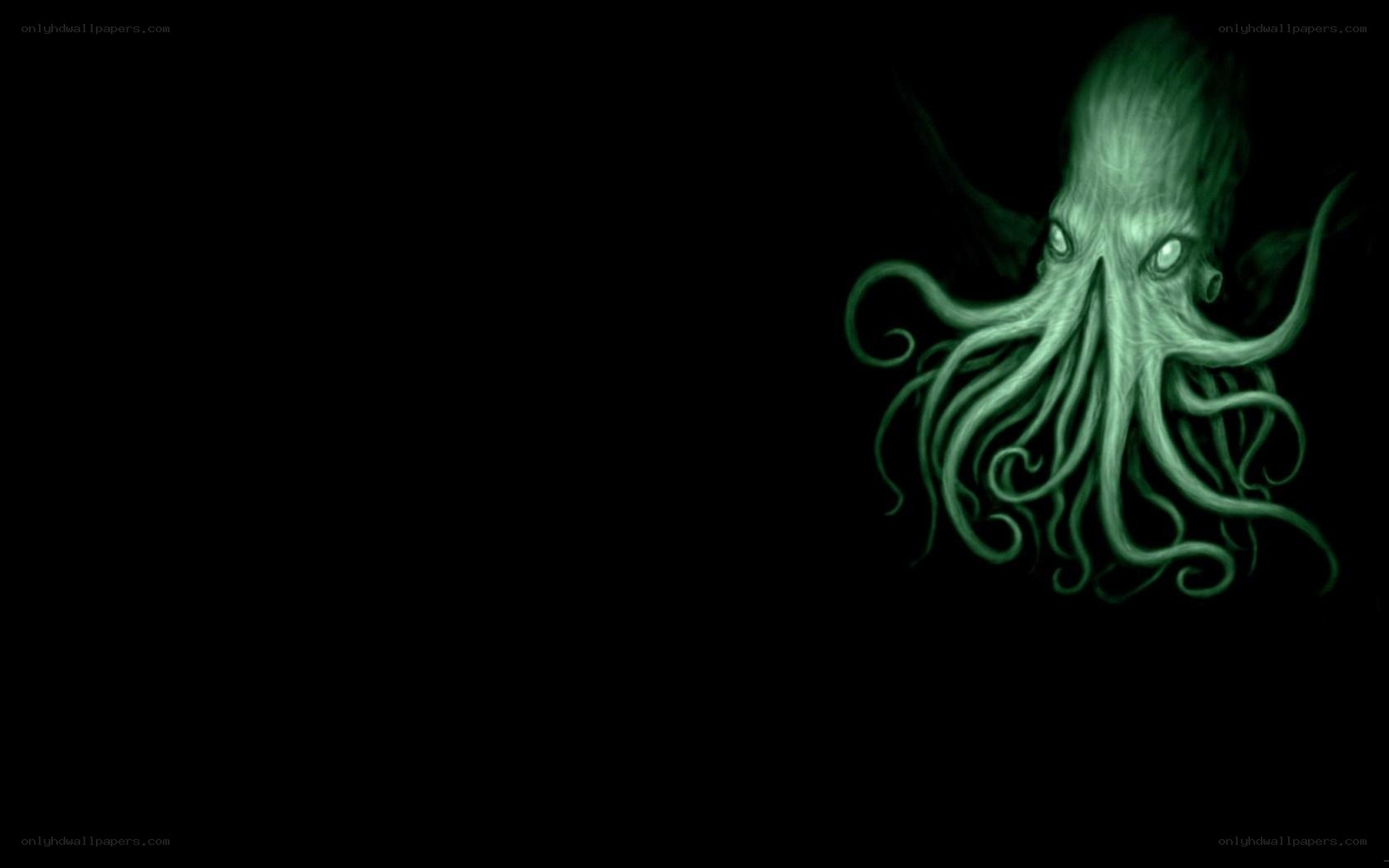 glowing green octopus creature