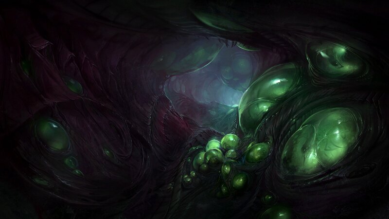 Glowing Green Orbs in Cave