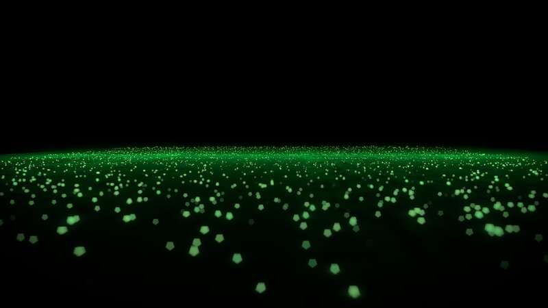 Glowing Green Particles
