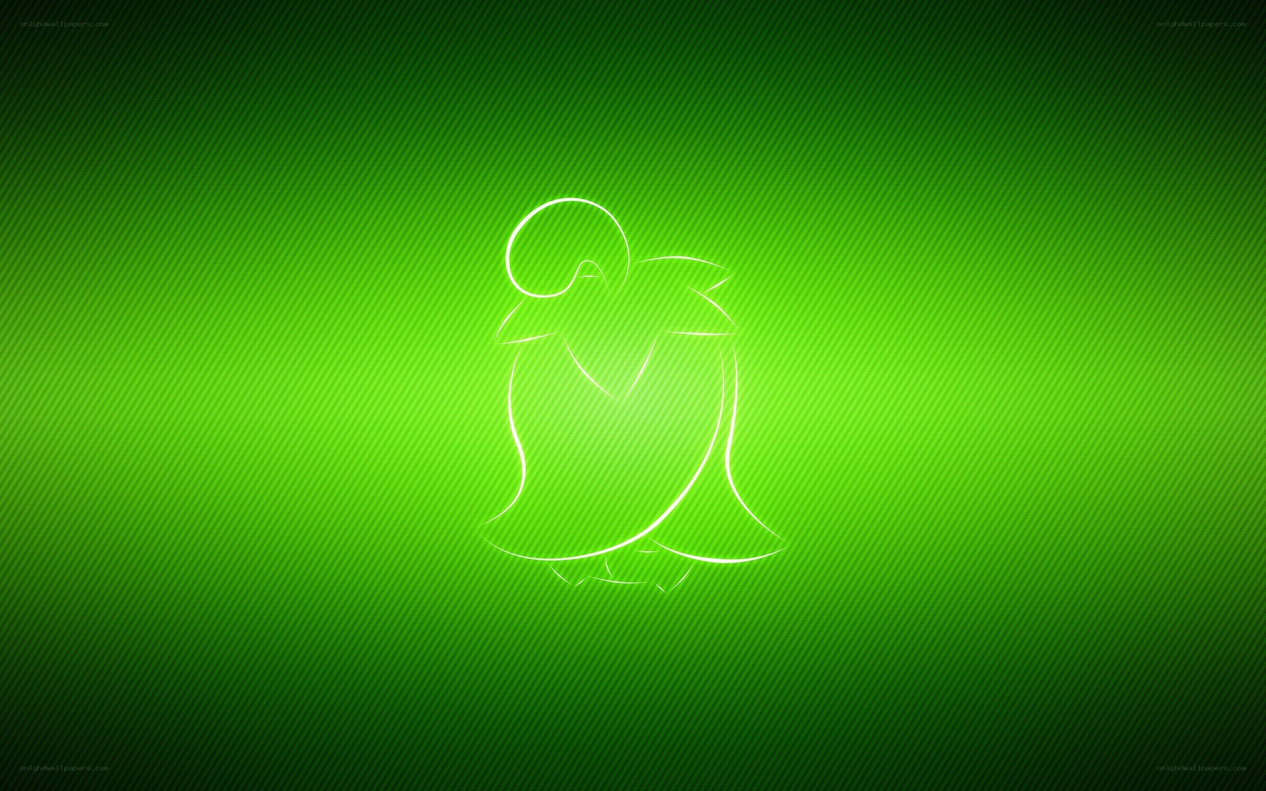 glowing green penguin outline