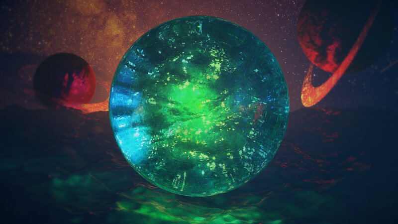 Glowing Green Planet — Dramatic