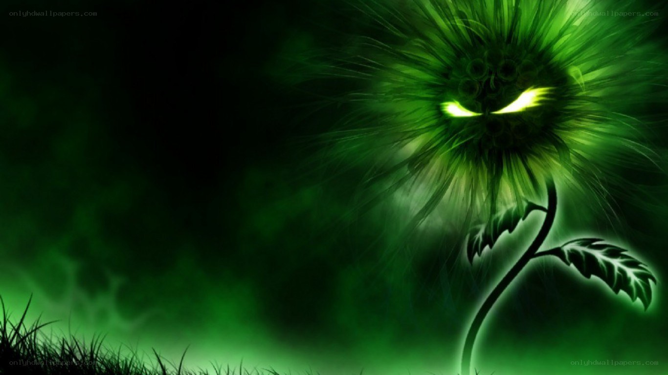 glowing green plant creature