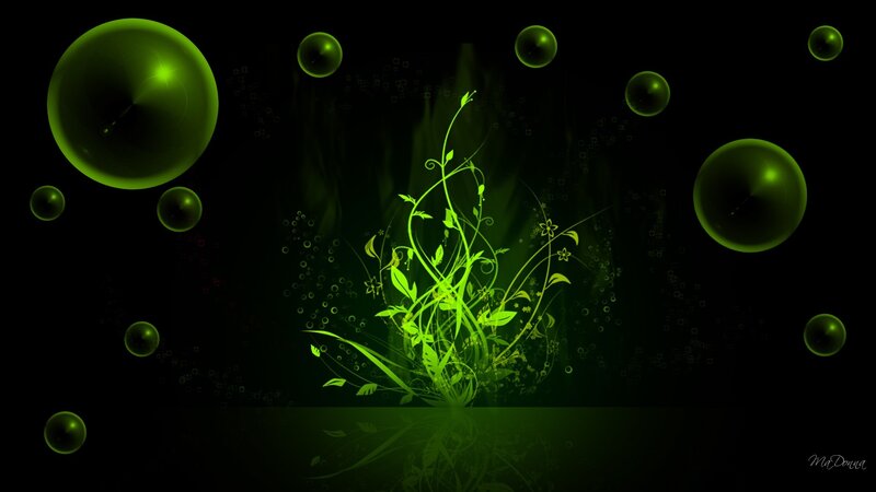 Glowing Green Plant Design