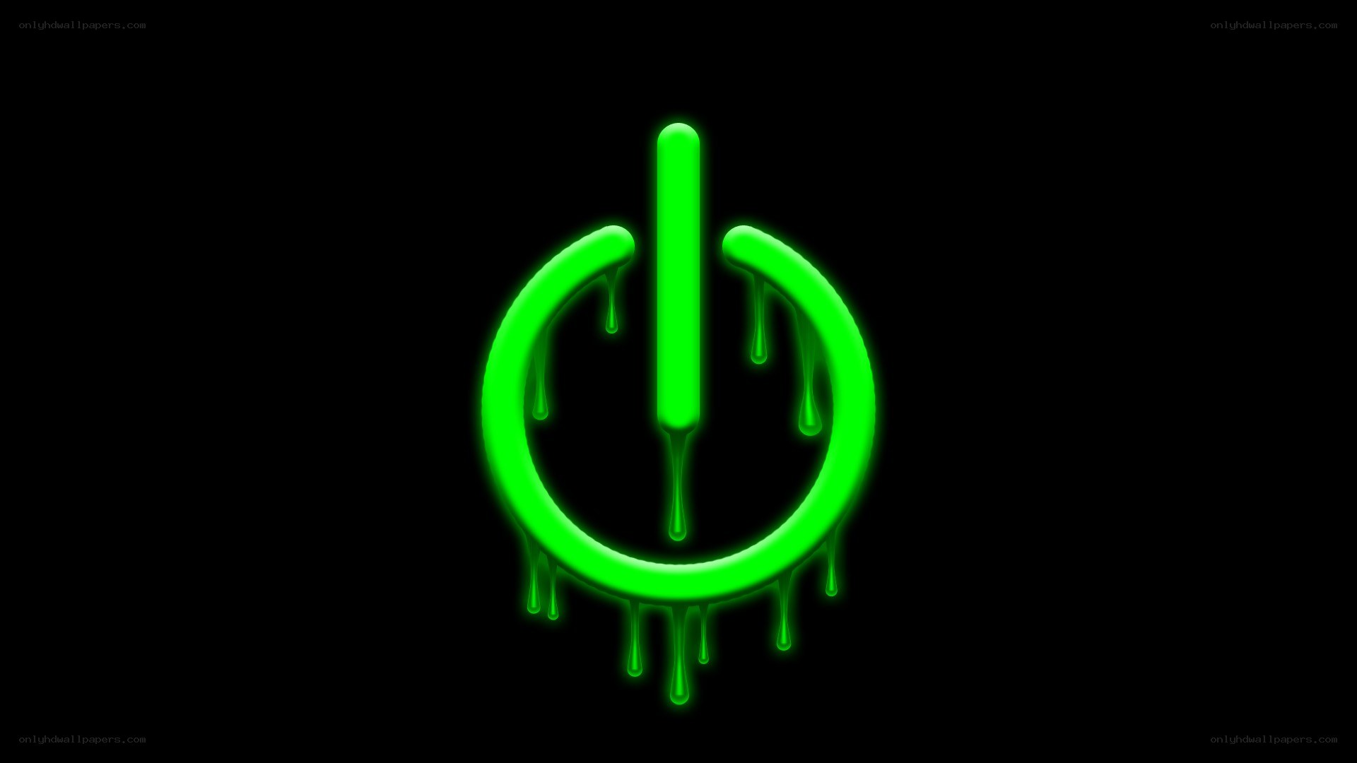 glowing green power symbol