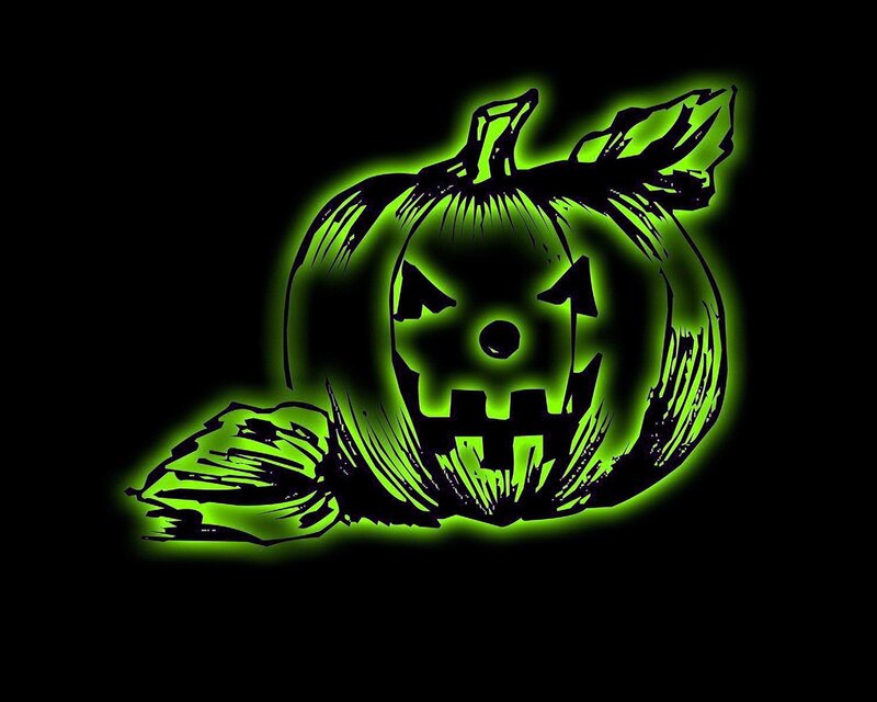 Glowing Green Pumpkin