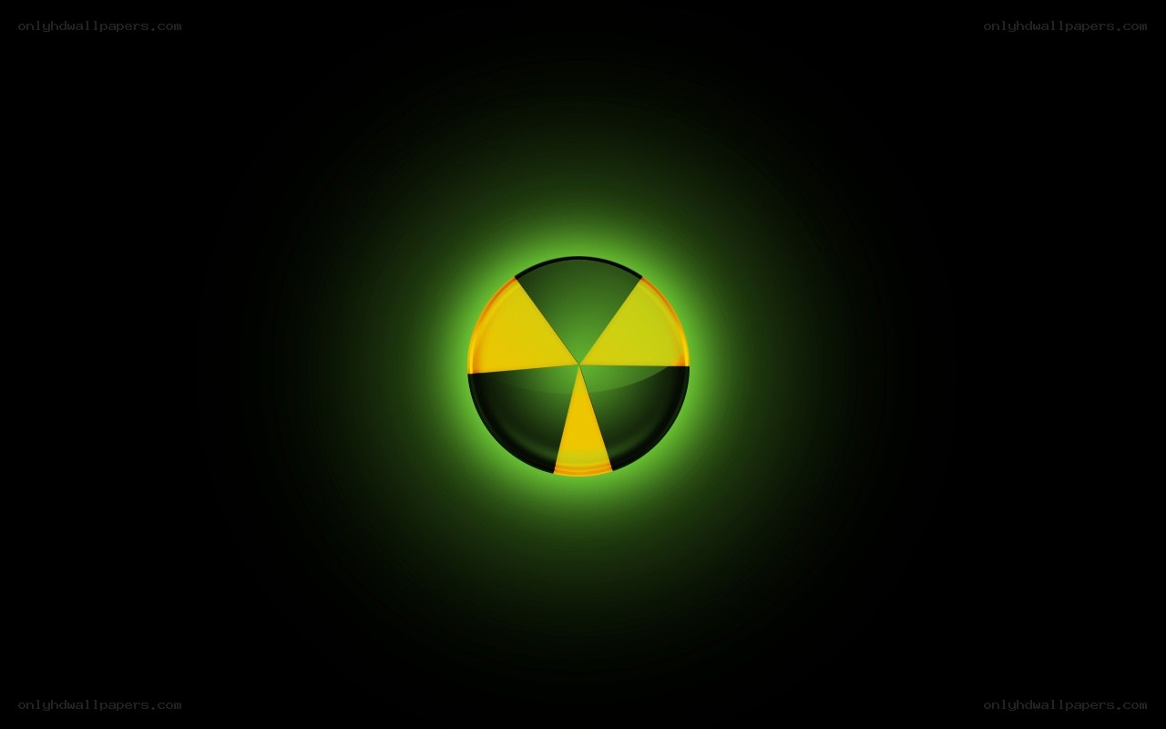 glowing green radiation symbol