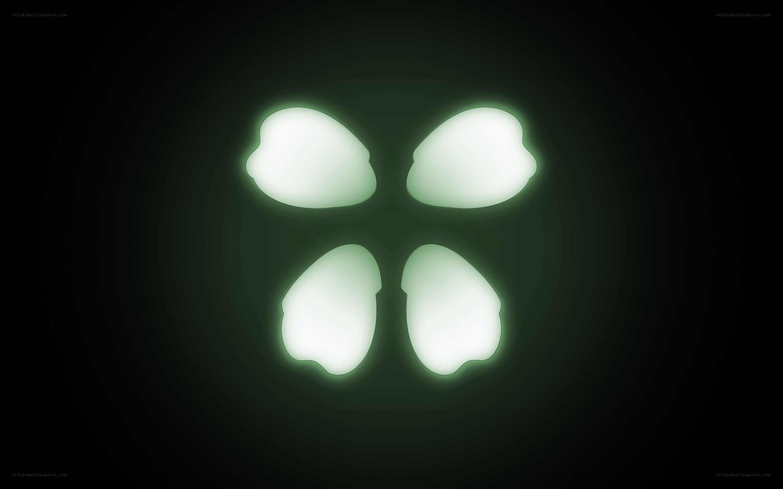 glowing green shapes