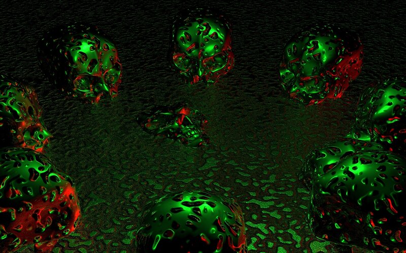 Glowing Green Skulls