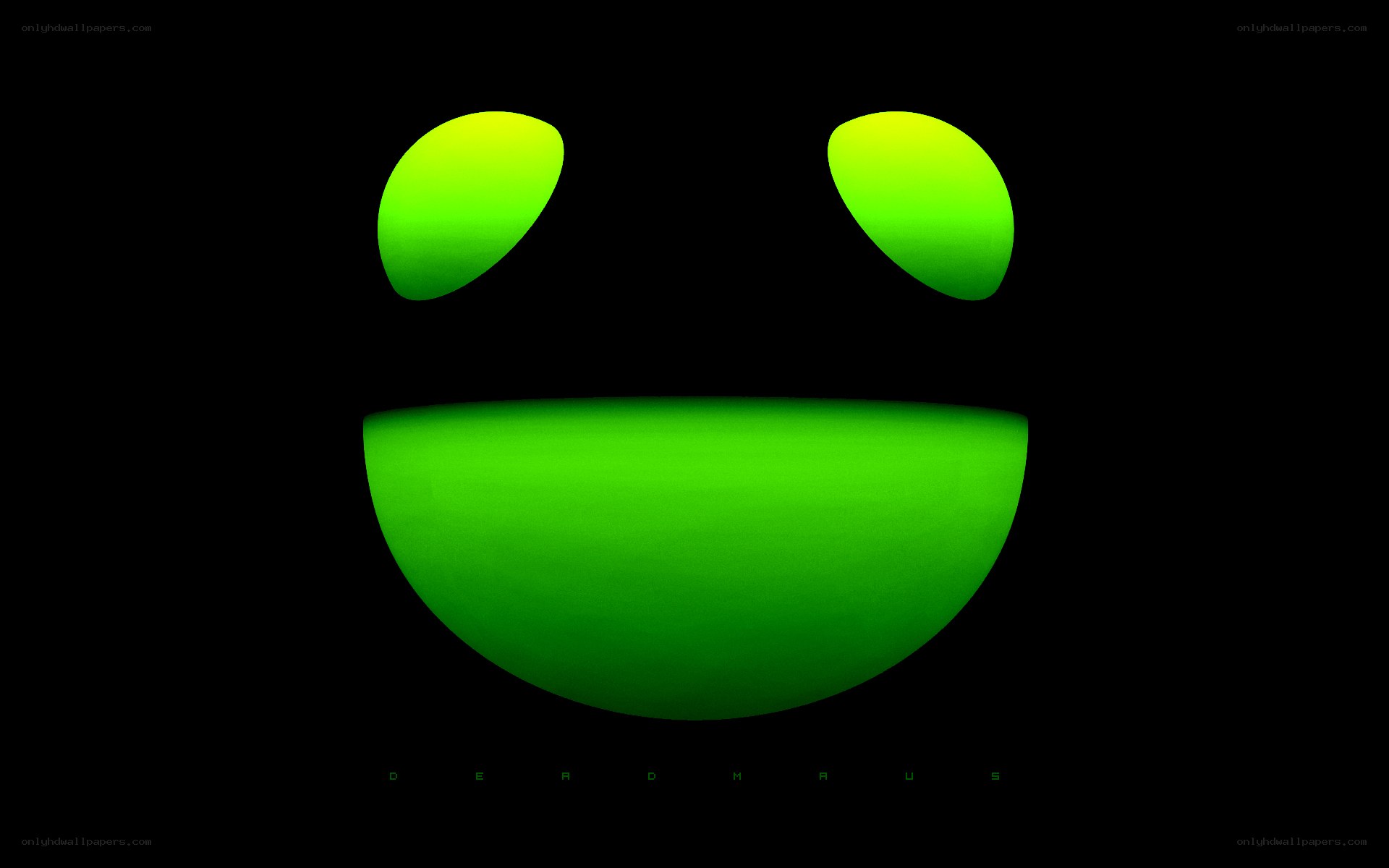 glowing green smiley face