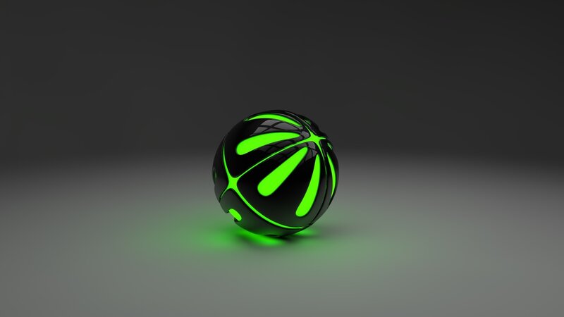 Glowing Green Sphere — Black