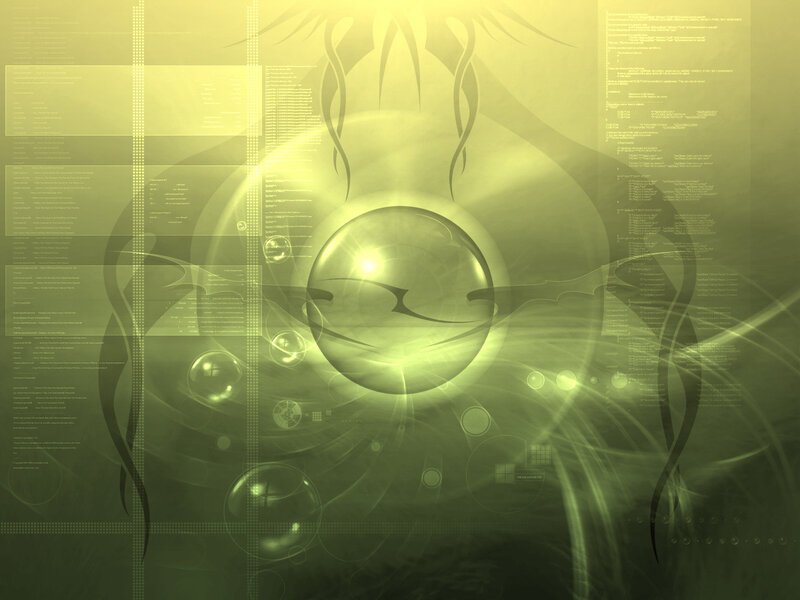 Glowing Green Sphere — Mysterious, Digital Art