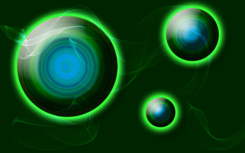 Glowing Green Spheres — Mystical