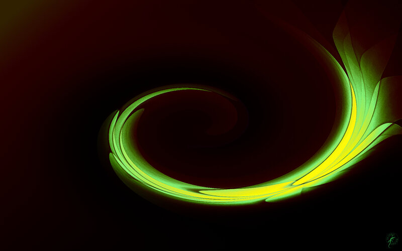 glowing green spiral design