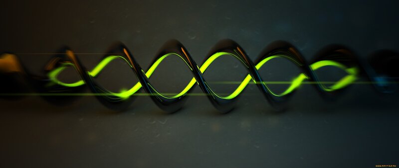 glowing green spiral wave