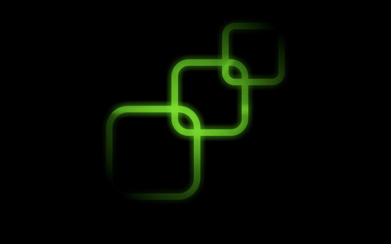 Glowing Green Squares