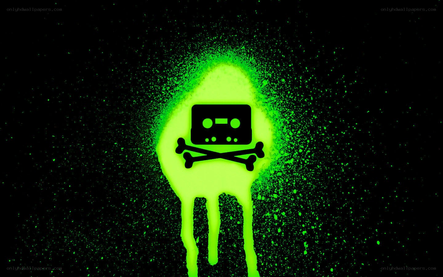 glowing green tape skull