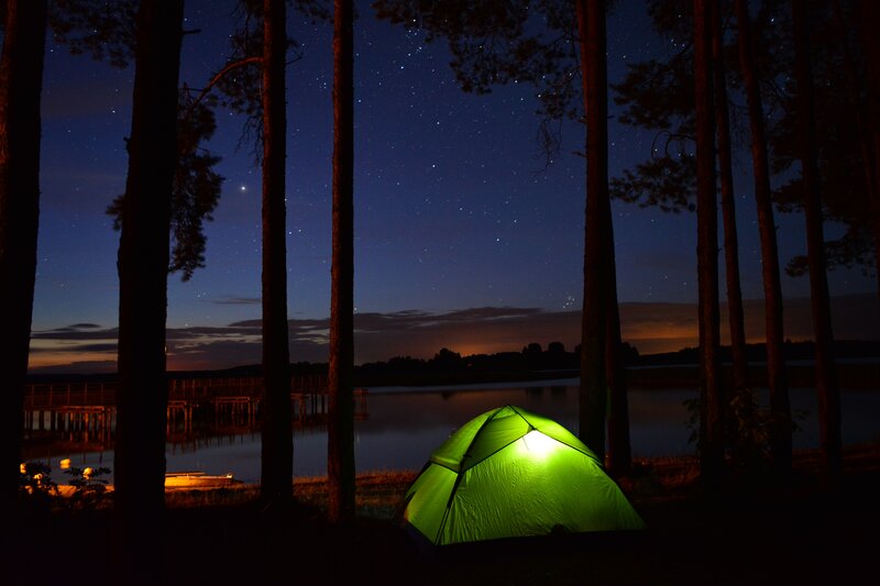 Glowing Green Tent — Serene