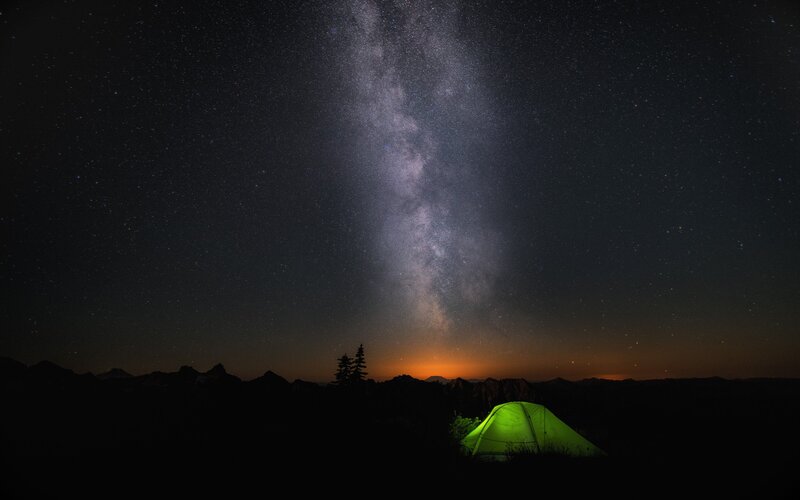 Glowing Green Tent