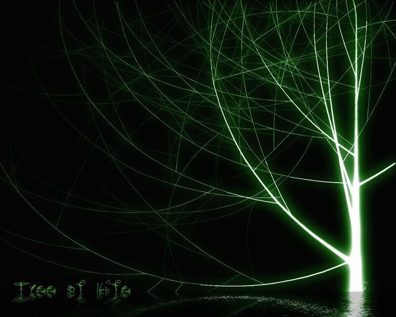 glowing green tree of life