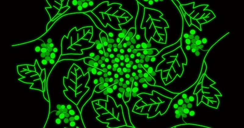 Glowing Green Vine Pattern