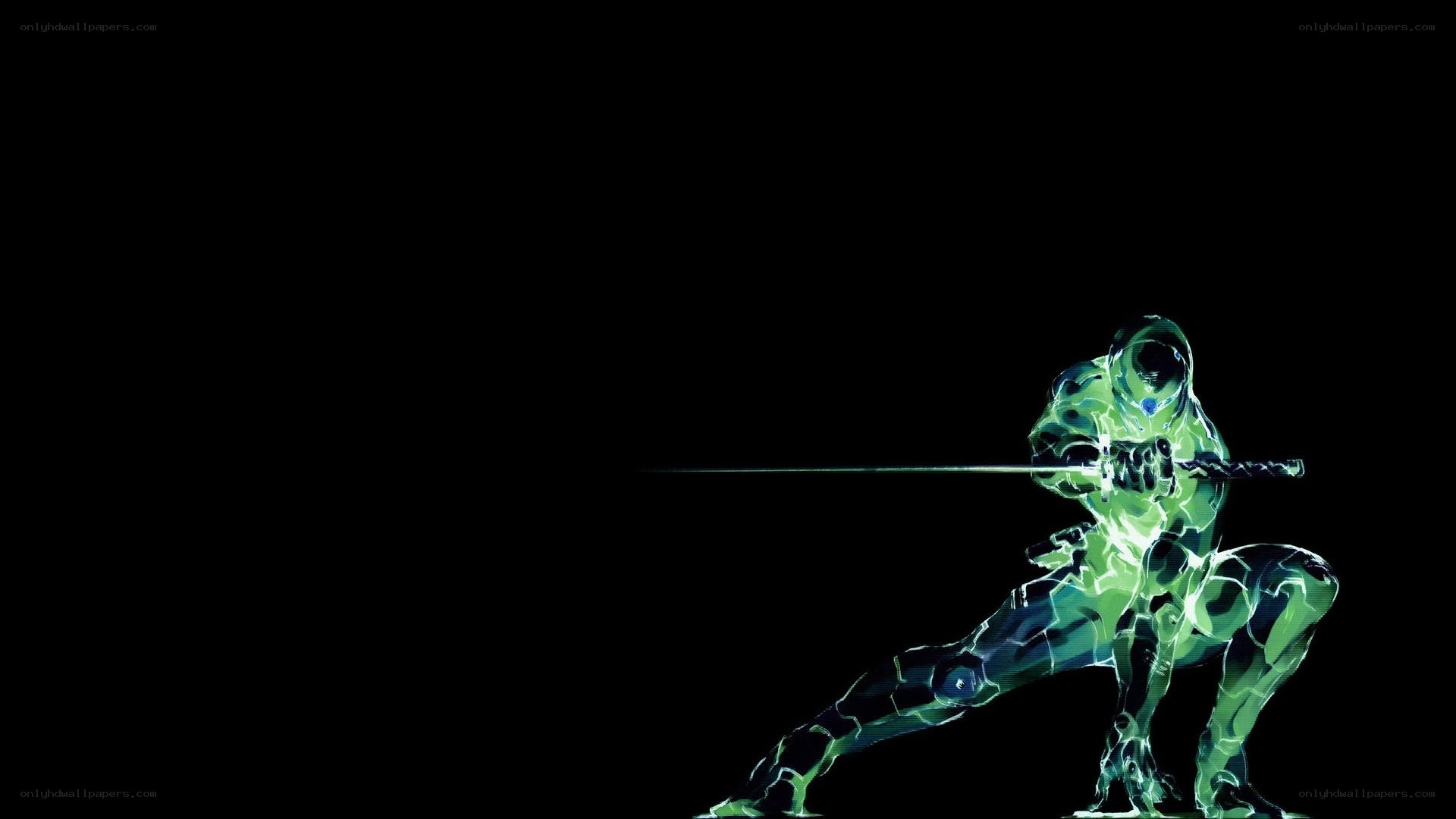 glowing green warrior in combat