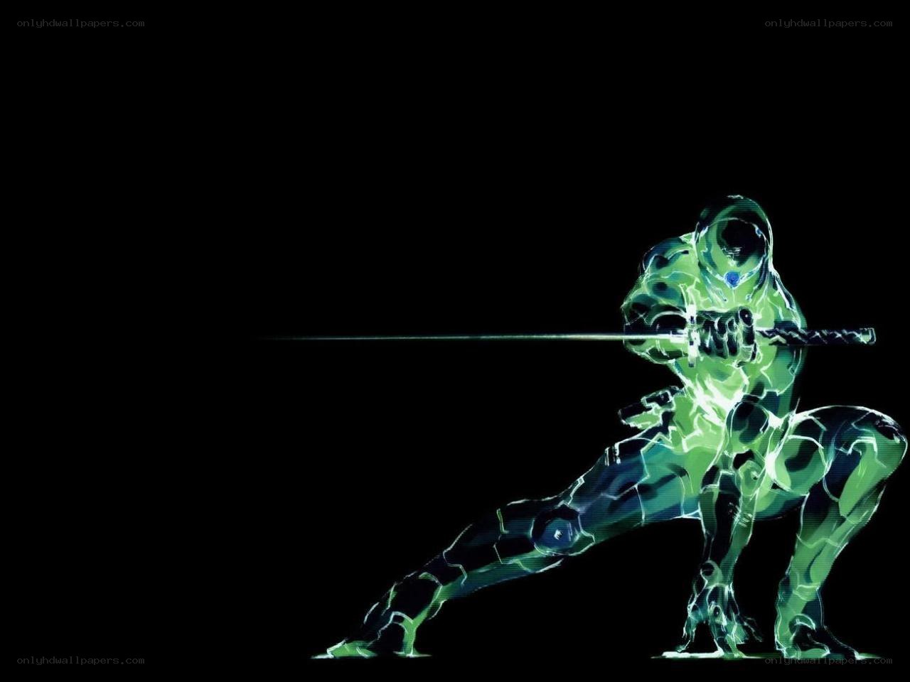 glowing green warrior in combat