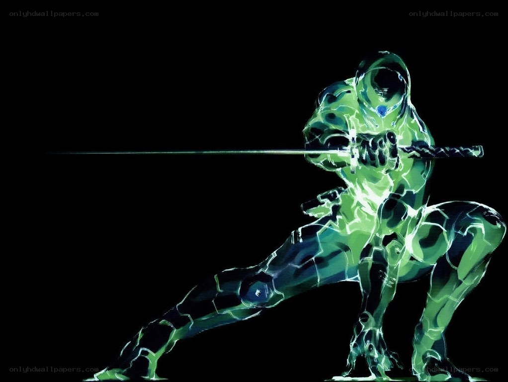 glowing green warrior with sword