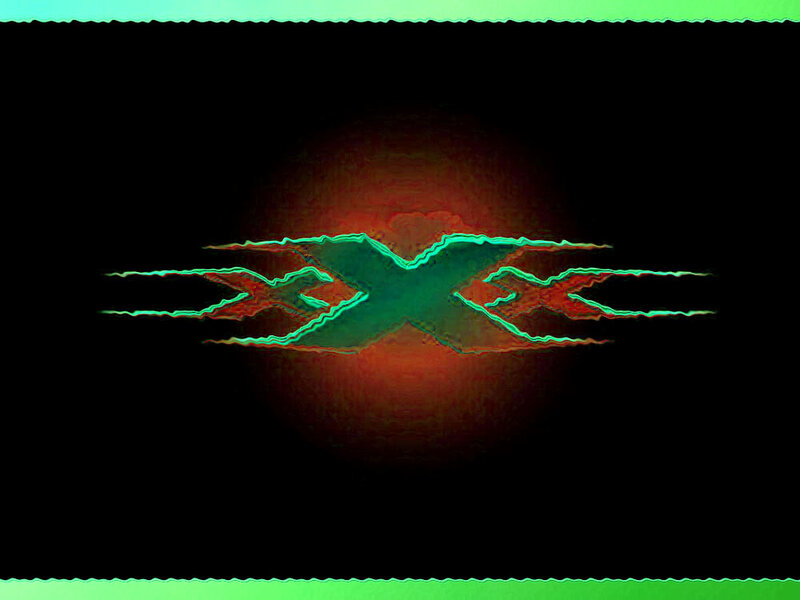 glowing green x symbol