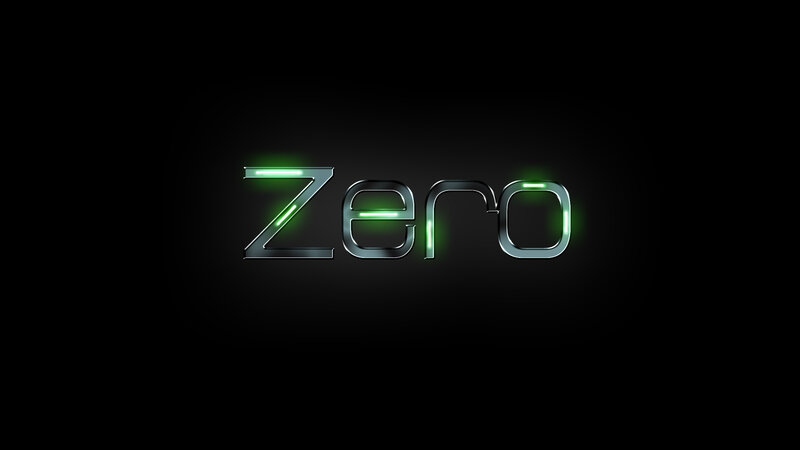 glowing green zero text