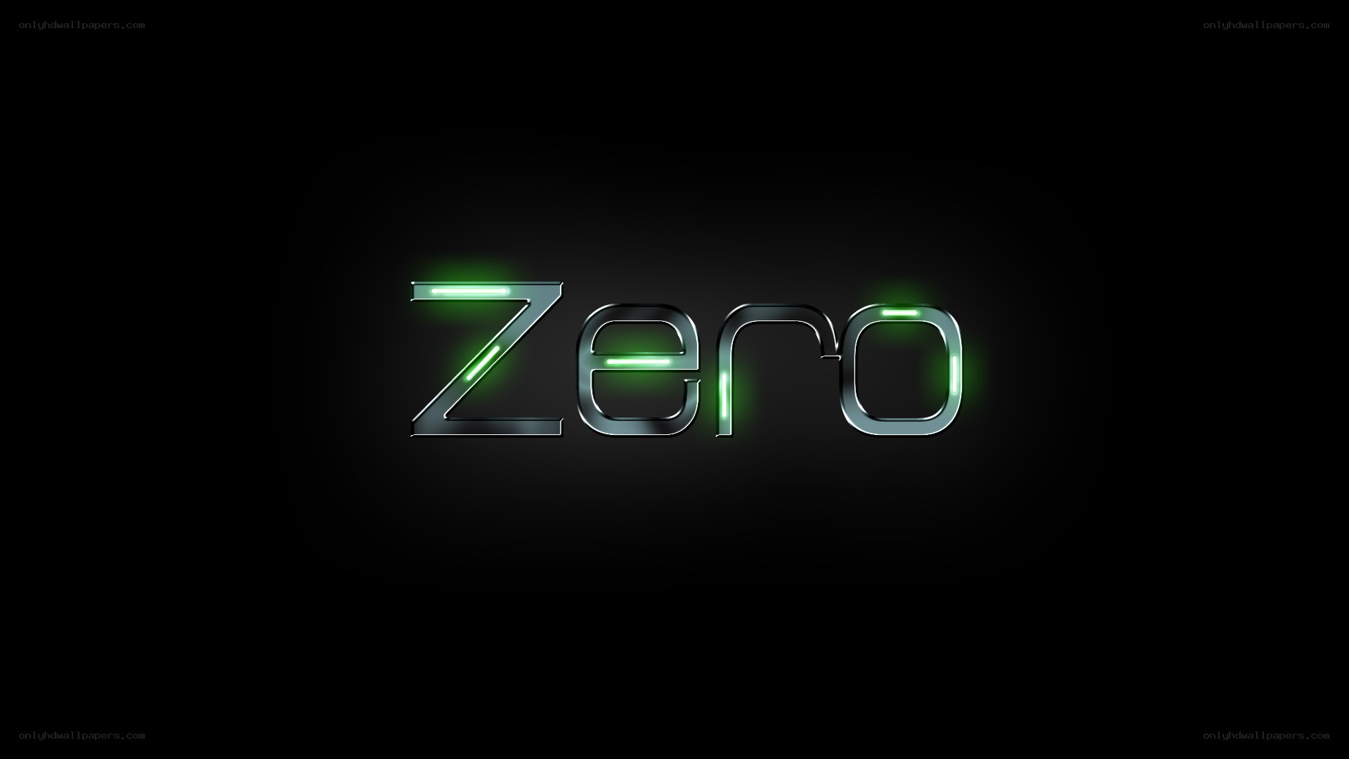 glowing green zero text
