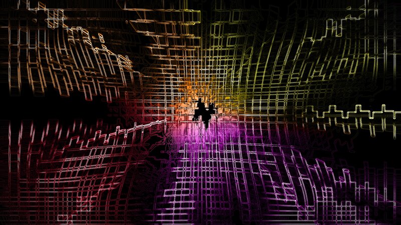 Glowing Grid Pattern — Purple