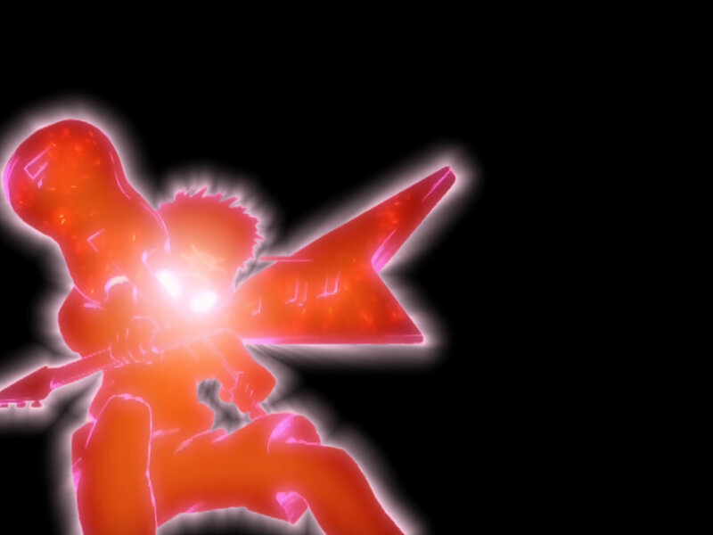 glowing guitarist silhouette